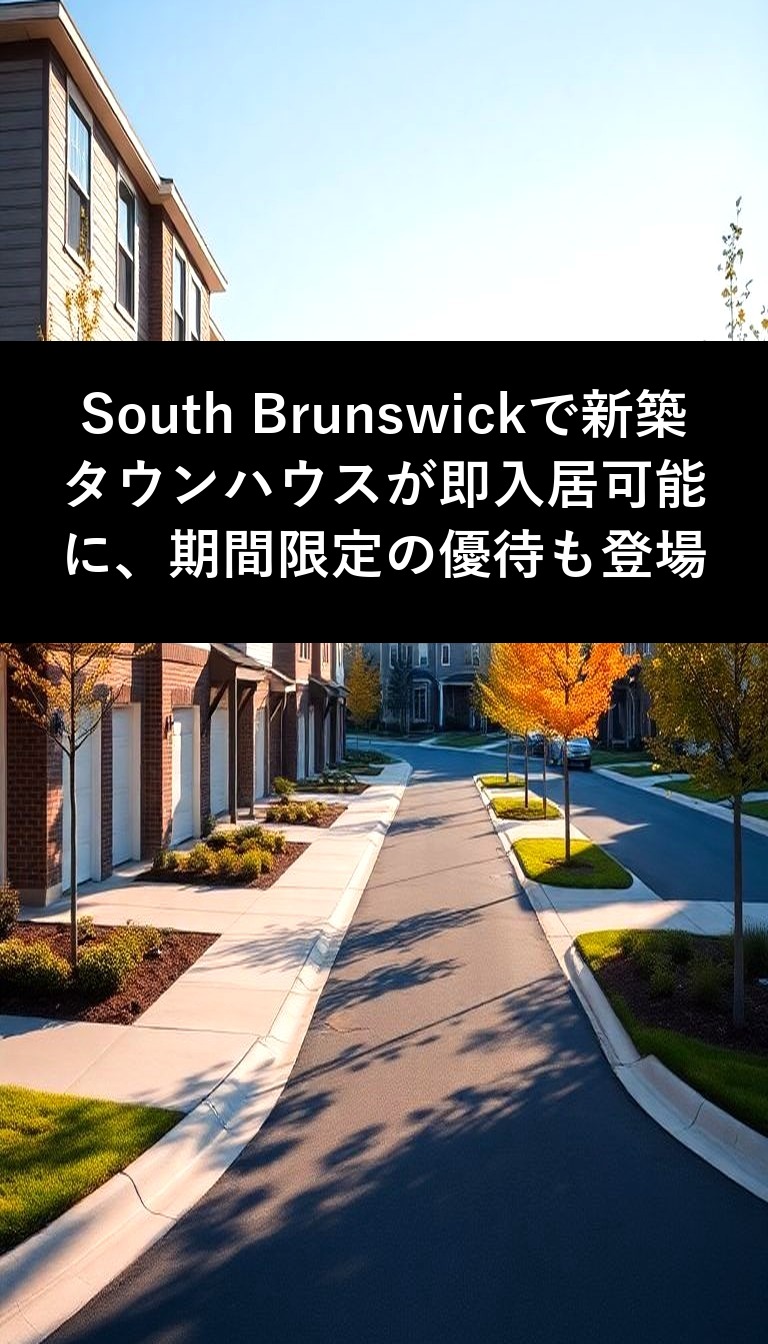 South Brunswickで新築タウンハウスが即入居可能に、期間限定の優待も登場