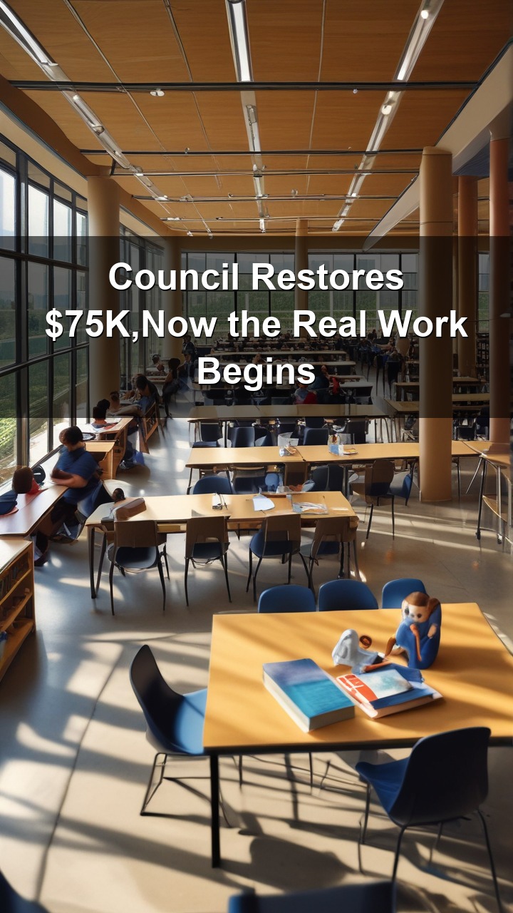 Last-minute agreement just saved the Princeton Public Library from deeper cuts,but only halfway. The Council restored $75,000in funding, yet the library still needs to raise the other $75,000 to restore its full services.