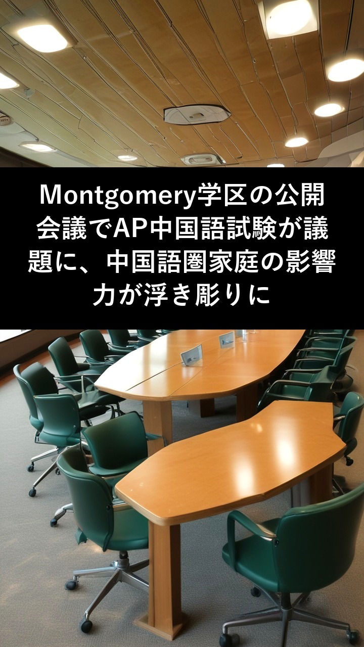Montgomery学区の公開会議でAP中国語試験が議題に、中国語圏家庭の影響力が浮き彫りに