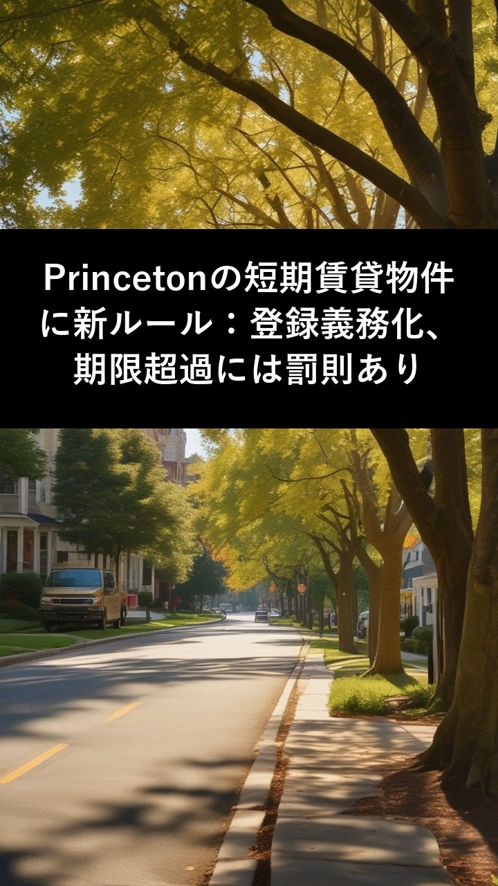 Princetonの短期賃貸物件に新ルール：登録義務化、期限超過には罰則あり