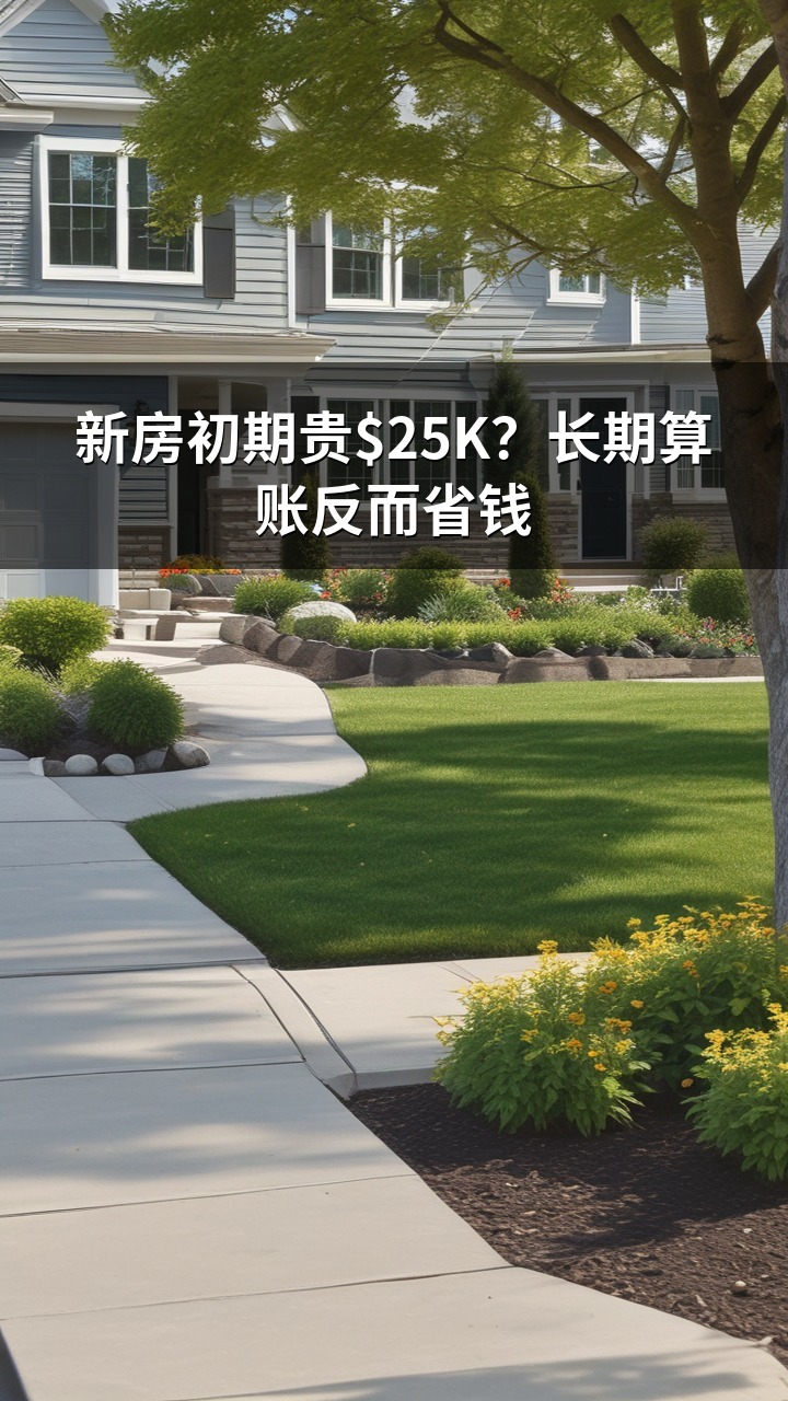 新房初期贵$25K？长期算账反而省钱