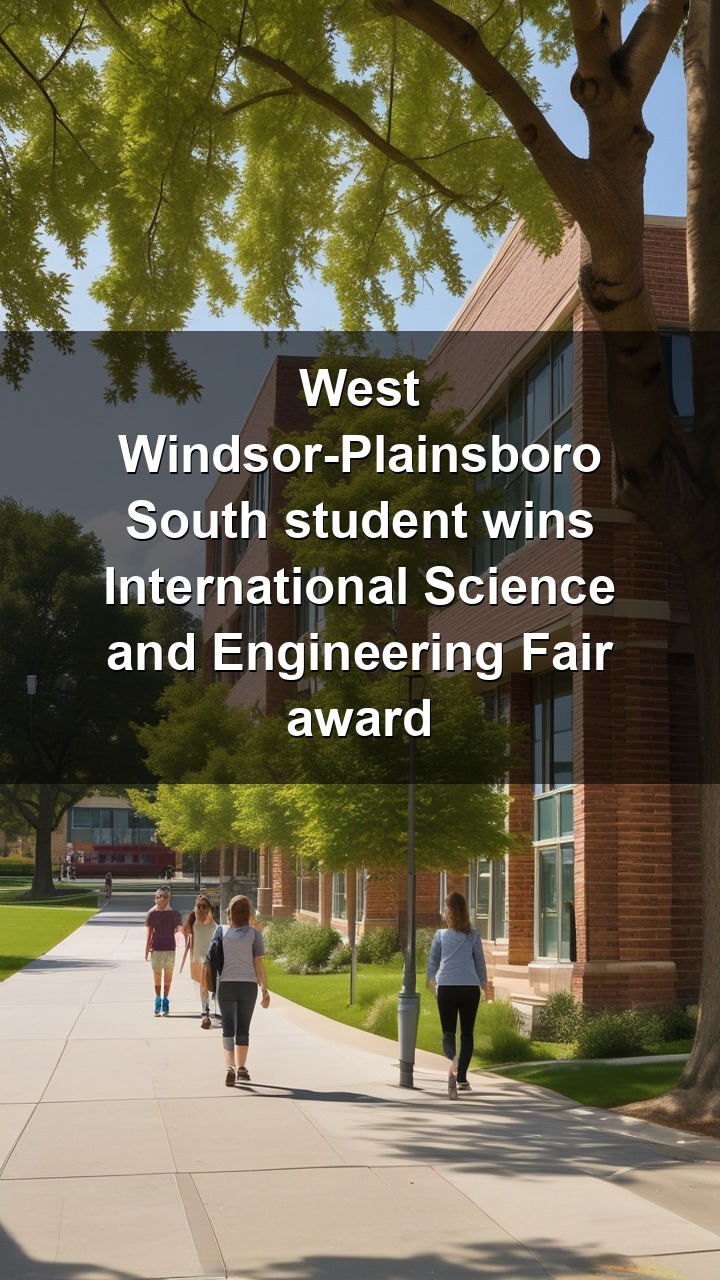 A West Windsor-Plainsboro South student just brought home an International Science and Engineering Fair award, and it's the kind of recognition that says something real about what families can access in this school district.